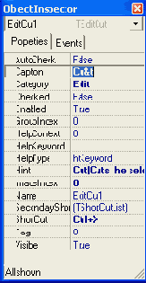 Действия. Компонент TActionList