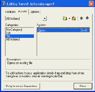 Компонент TActionManager